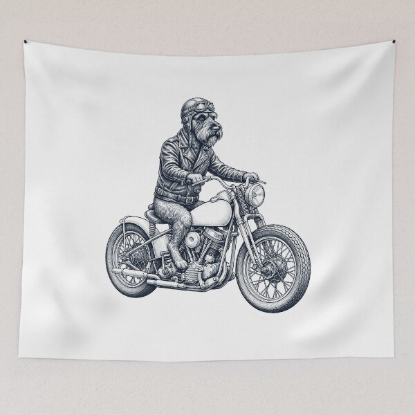 Item preview, Funny Giant Schnauzer Motorcycle Motorbike Dog Lover designed and sold by dian-rody-crest.