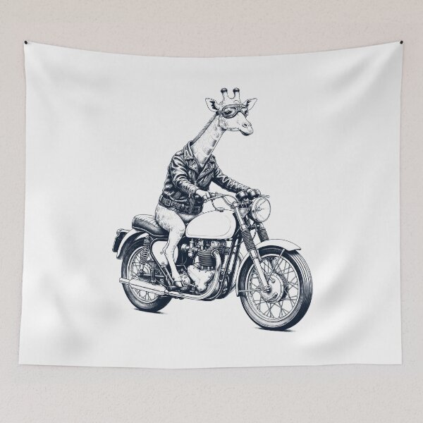 Item preview, Funny Giraffe Motorcycle Motorbike Animal Lover designed and sold by dian-rody-crest.