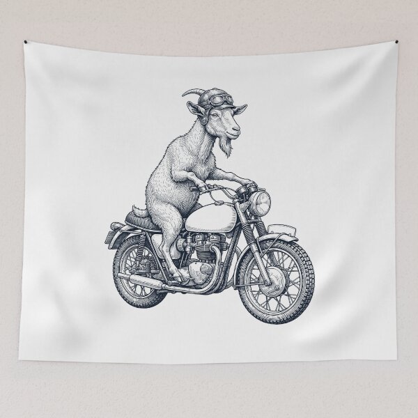 Item preview, Funny Goat Motorcycle Motorbike Animal Lover designed and sold by dian-rody-crest.