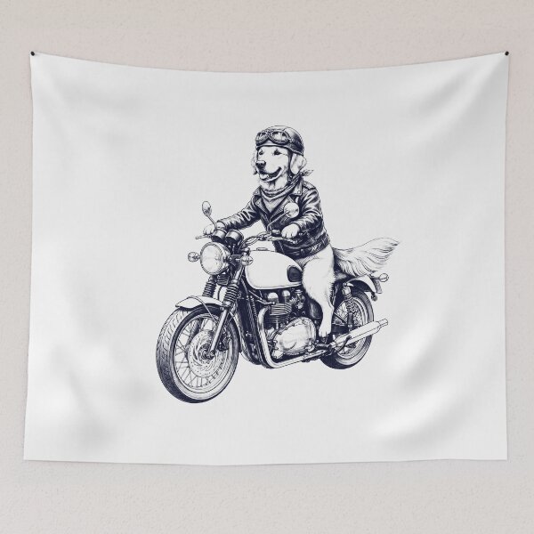 Item preview, Funny Golden Retriever Motorcycle Motorbike Dog Lover designed and sold by dian-rody-crest.