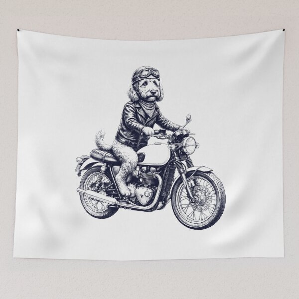 Item preview, Funny Goldendoodle Motorcycle Motorbike Dog Lover designed and sold by dian-rody-crest.