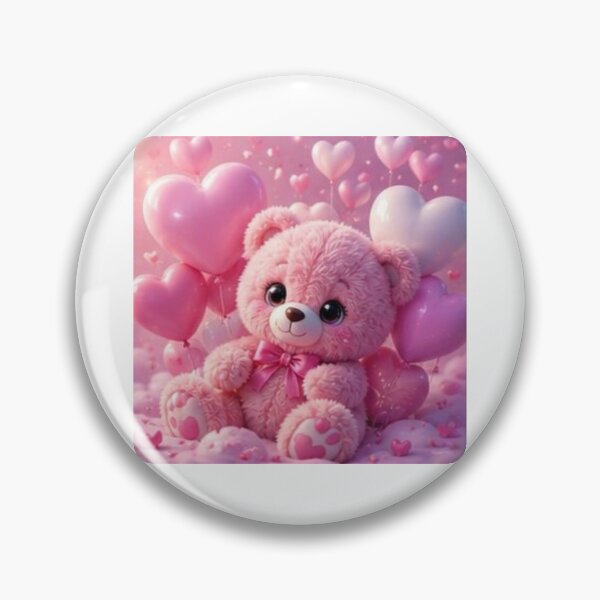 Item preview, Pink Teddy Bear with Heart Balloons designed and sold by ThilankaDesign.