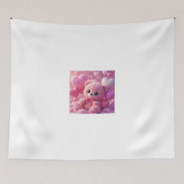 Item preview, Pink Teddy Bear with Heart Balloons designed and sold by ThilankaDesign.