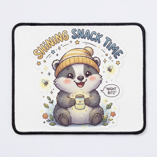 Item preview, Baby Badger – Kawaii "Shining Snack Time" Sticker designed and sold by Chipkooo.