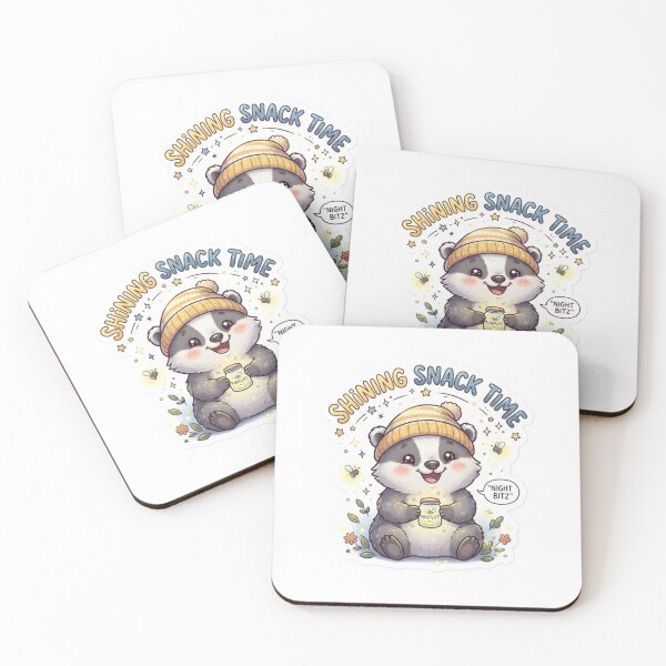 Item preview, Baby Badger – Kawaii "Shining Snack Time" Sticker designed and sold by Chipkooo.