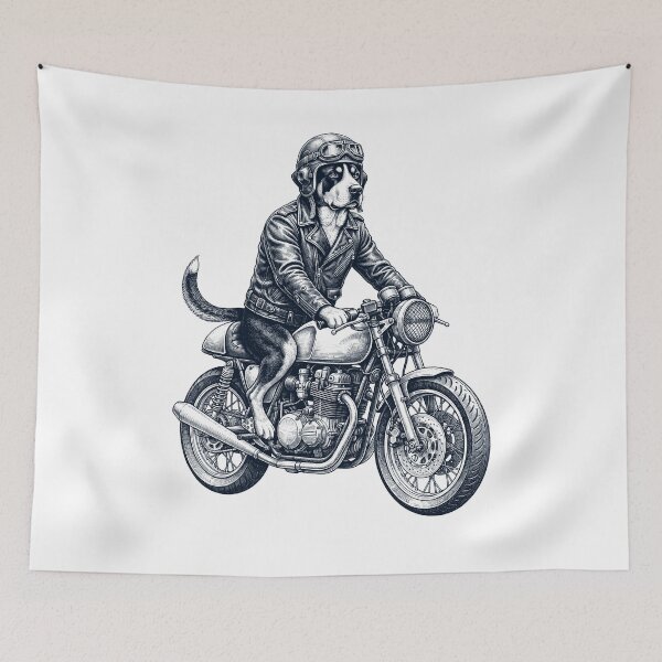 Item preview, Funny Greater Swiss Mountain Dog Motorcycle Motorbike Dog Lover designed and sold by dian-rody-crest.