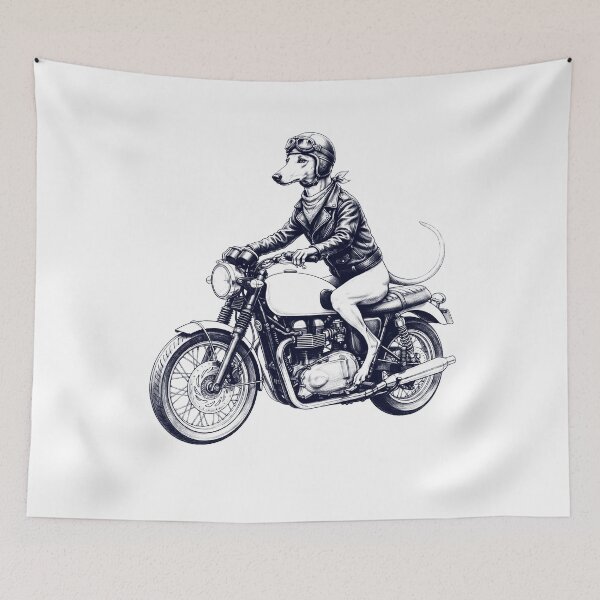 Item preview, Funny Greyhound Motorcycle Motorbike Dog Lover designed and sold by dian-rody-crest.