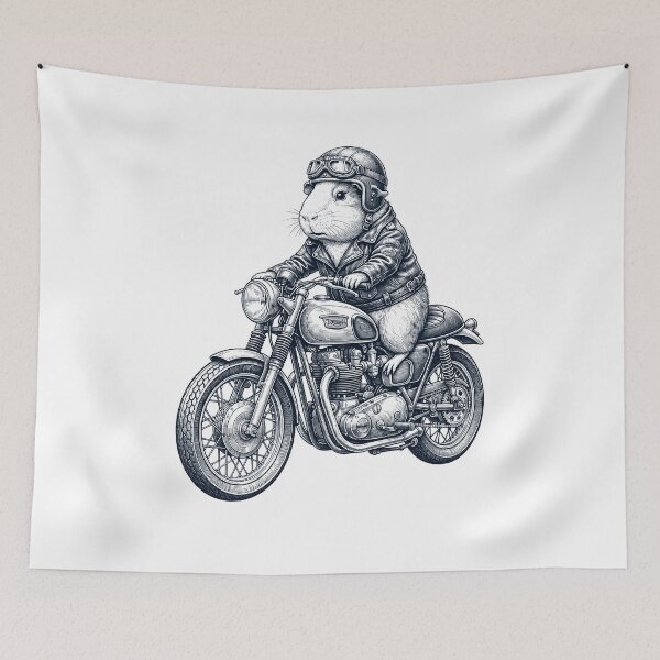 Item preview, Funny Guinea Pig Motorcycle Motorbike Animal Lover designed and sold by dian-rody-crest.