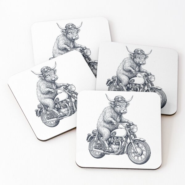 Item preview, Funny Highland Cow Motorcycle Motorbike Animal Lover designed and sold by dian-rody-crest.
