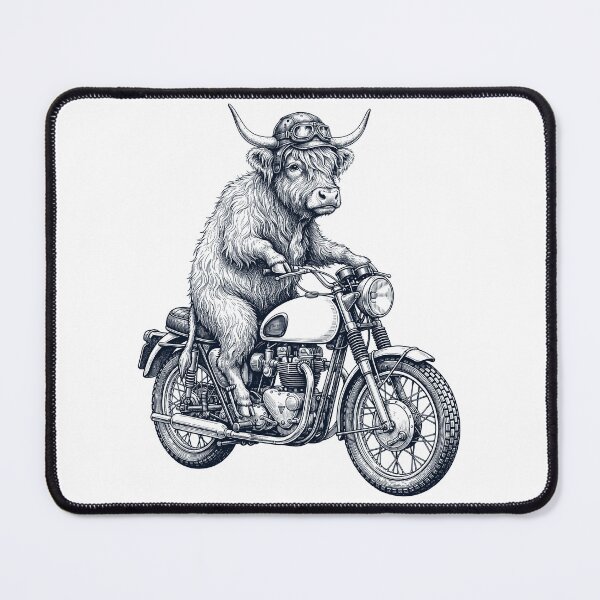 Item preview, Funny Highland Cow Motorcycle Motorbike Animal Lover designed and sold by dian-rody-crest.