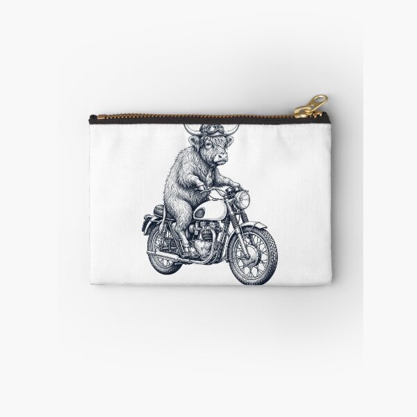 Item preview, Funny Highland Cow Motorcycle Motorbike Animal Lover designed and sold by dian-rody-crest.