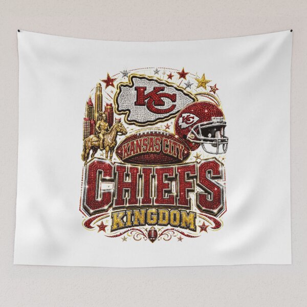 Item preview, Kansas City Chiefs Kingdom Rhinestone Football Design designed and sold by MeneesStefano.