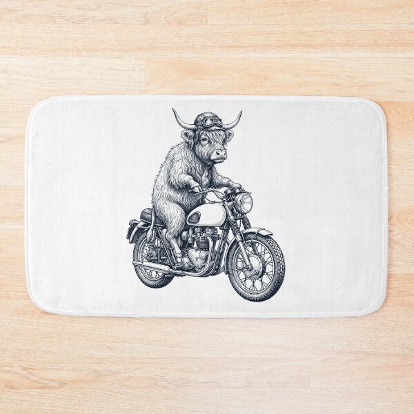 Item preview, Funny Highland Cow Motorcycle Motorbike Animal Lover designed and sold by dian-rody-crest.