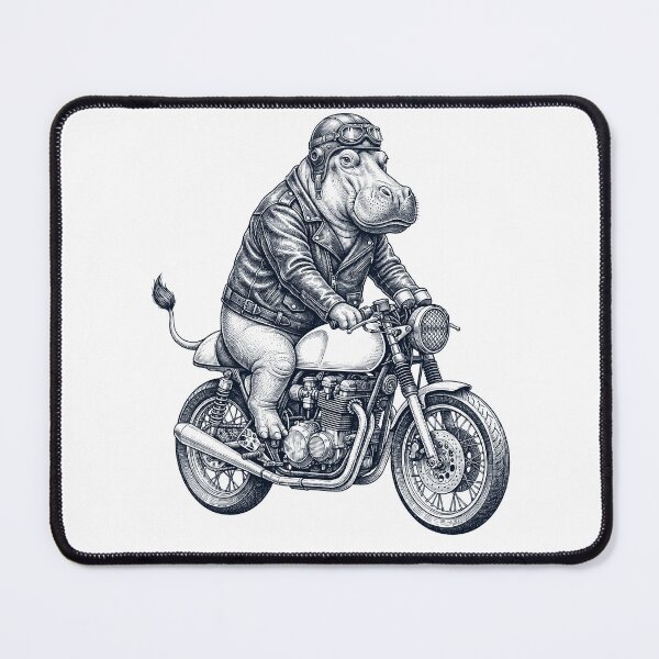 Item preview, Funny Hippo Motorcycle Motorbike Animal Lover designed and sold by dian-rody-crest.