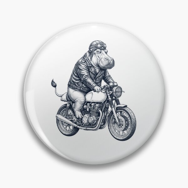 Item preview, Funny Hippo Motorcycle Motorbike Animal Lover designed and sold by dian-rody-crest.