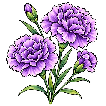 Artwork thumbnail, Carnations by GraphicsClub