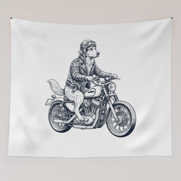 Item preview, Funny Hovawart Motorcycle Motorbike Dog Lover designed and sold by dian-rody-crest.