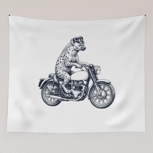 Item preview, Funny Hyena Motorcycle Motorbike Animal Lover designed and sold by dian-rody-crest.
