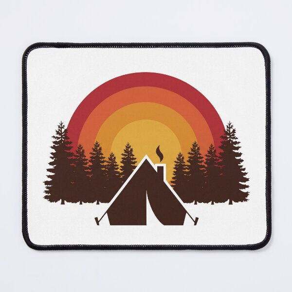 Item preview, Retro Camping Tent Forest Mountains Vintage Sunset Art designed and sold by pattman.