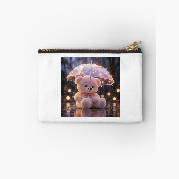Item preview, Teddy Bear with Glowing Umbrella at Night designed and sold by ThilankaDesign.