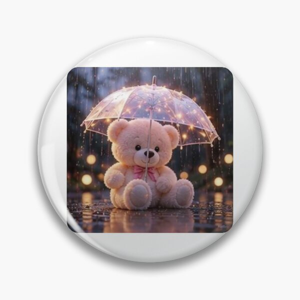 Item preview, Teddy Bear with Glowing Umbrella at Night designed and sold by ThilankaDesign.