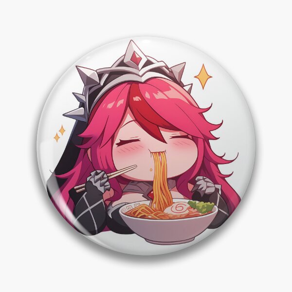 Item preview, Rosaria Genshin Impact Chibi Ramen Crimson Cool Mood designed and sold by mildaclairmo.