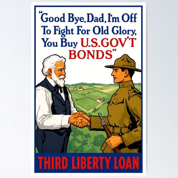 Item preview, Pixel Art Good Bye Dad Liberty Loan Poster designed and sold by aigcx.