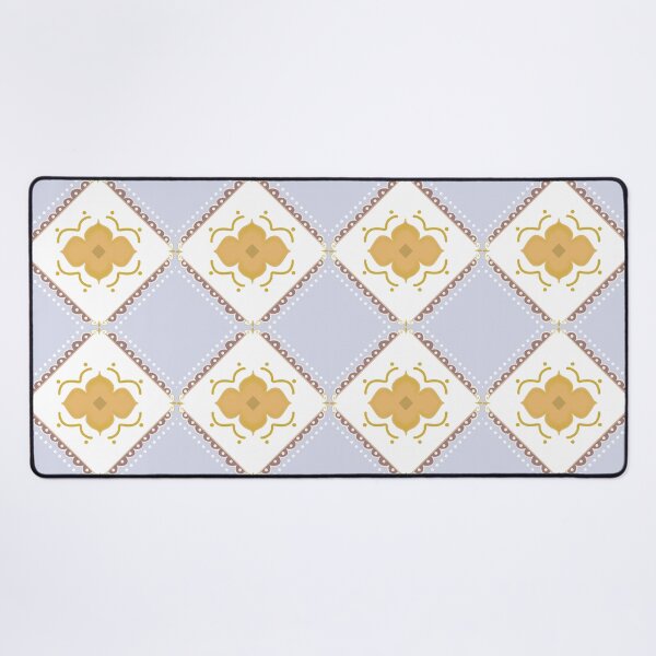 Item preview, Yellow Floral Diamond Geometric Pattern designed and sold by SbRandomLab.
