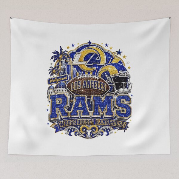 Item preview, Los Angeles Rams Glitter Football Fan Design designed and sold by IlanaLoudin.
