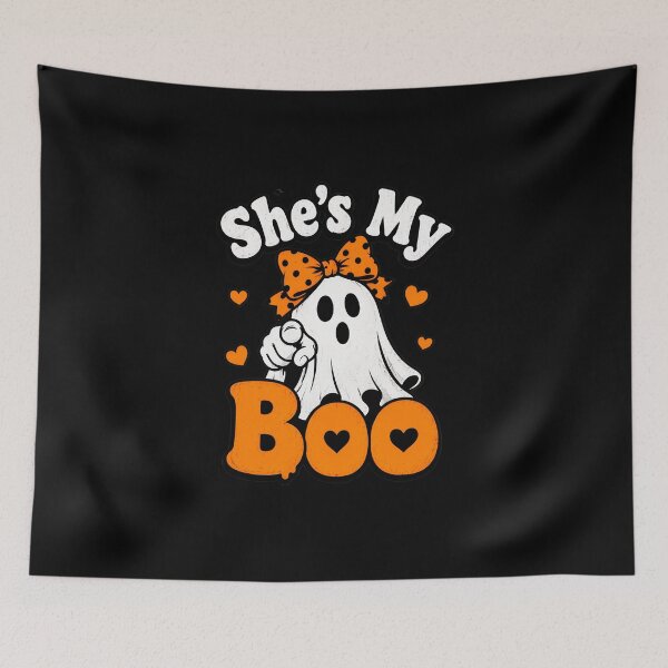 Item preview, She's My Boo Halloween The Ghost wears Bow designed and sold by leocreatives.