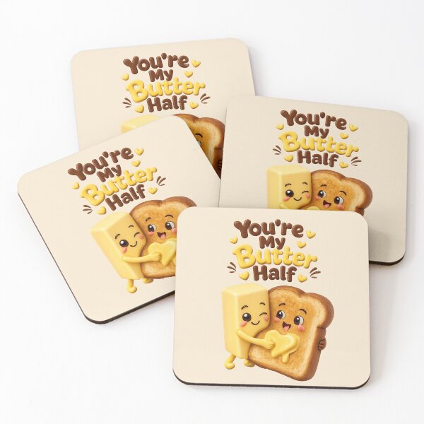 Item preview, Cute "You're My Butter Half" | Funny Kawaii Cute Toast Breakfast Love Pun designed and sold by Moons Studio.