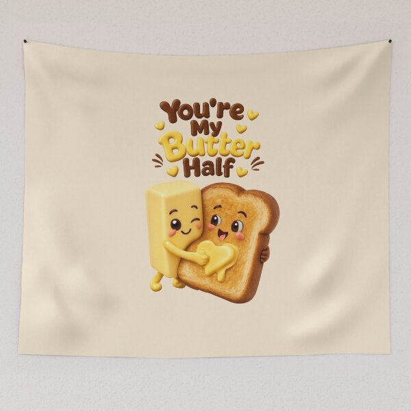 Item preview, Cute "You're My Butter Half" | Funny Kawaii Cute Toast Breakfast Love Pun designed and sold by Moons Studio.