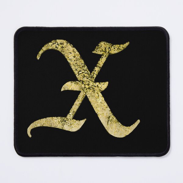 Item preview, Gold Foil Calligraphic Letter X Dark designed and sold by Medusa Gorgo.