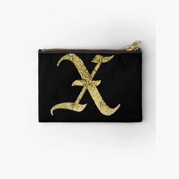 Item preview, Gold Foil Calligraphic Letter X Dark designed and sold by Medusa Gorgo.