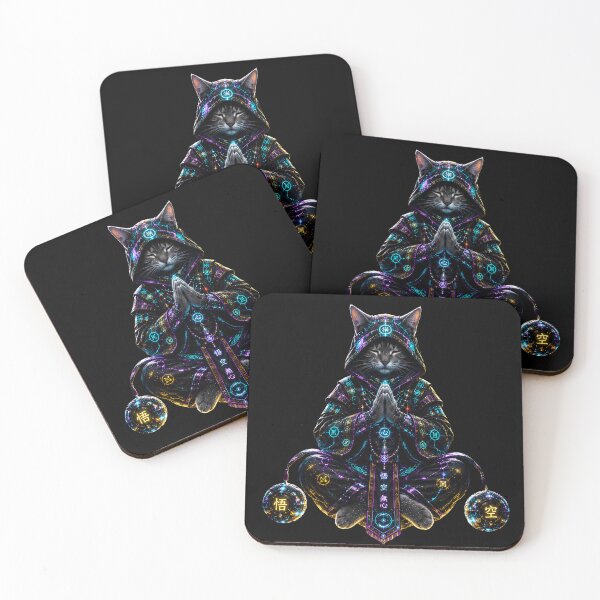Item preview, Cyber Mystic Cat – Neon Zen Guardian designed and sold by Neon Riot Studio.