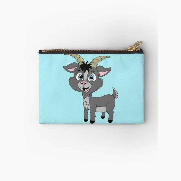Item preview, Cute Kawaii Gray Goat with Curved Horns designed and sold by CozyCritters8.