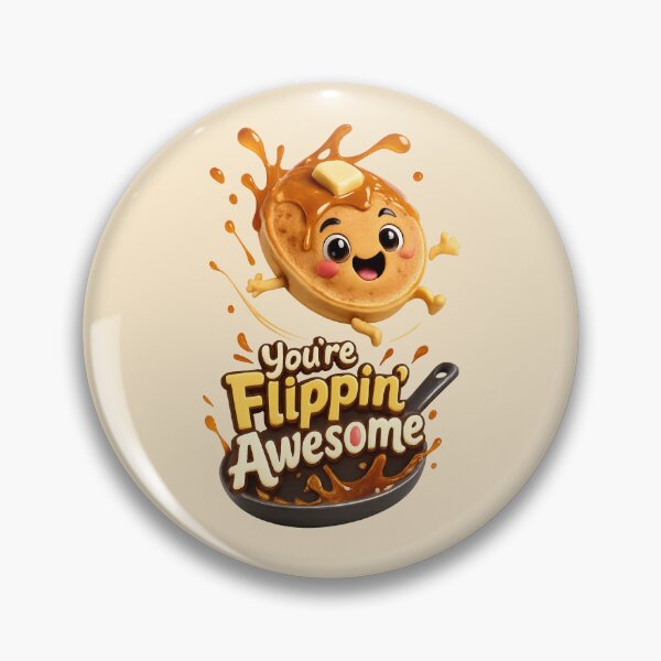 Item preview, Cute "You're Flippin Awesome" | Funny Kawaii Pancake Breakfast Love Pun designed and sold by Moons Studio.
