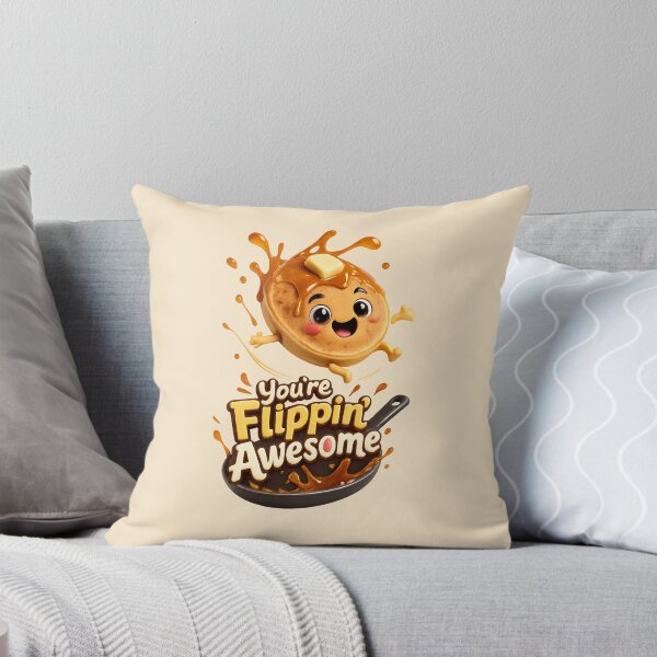 Item preview, Cute "You're Flippin Awesome" | Funny Kawaii Pancake Breakfast Love Pun designed and sold by Moons Studio.