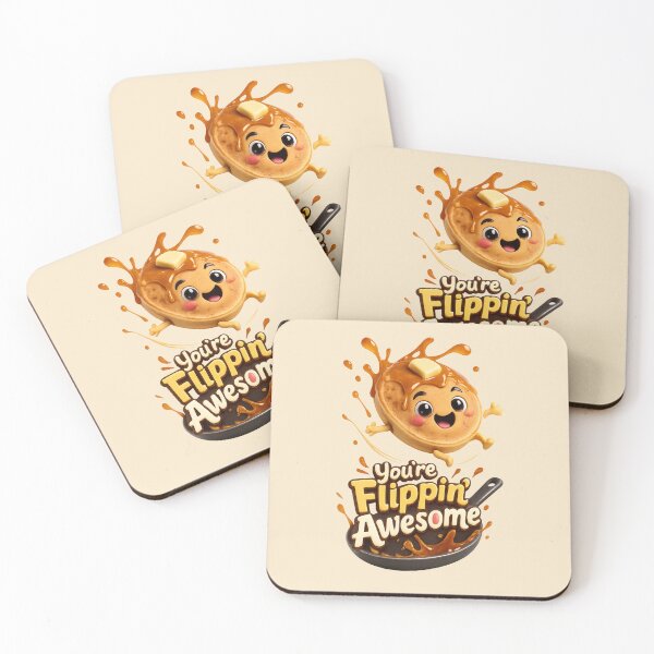 Item preview, Cute "You're Flippin Awesome" | Funny Kawaii Pancake Breakfast Love Pun designed and sold by Moons Studio.