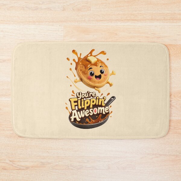 Item preview, Cute "You're Flippin Awesome" | Funny Kawaii Pancake Breakfast Love Pun designed and sold by Moons Studio.