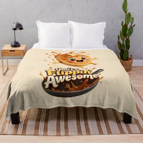 Item preview, Cute "You're Flippin Awesome" | Funny Kawaii Pancake Breakfast Love Pun designed and sold by Moons Studio.