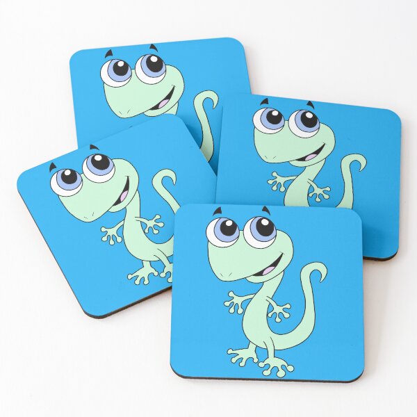 Item preview, Cute Kawaii Green Gecko with Big Blue Eyes designed and sold by CozyCritters8.