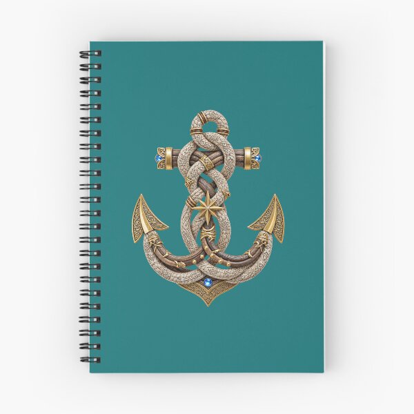 Item preview, Golden Braided Anchor with Nautical Star designed and sold by Lena Owens at OLena Art..