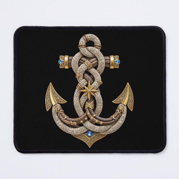 Item preview, Golden Braided Anchor with Nautical Star designed and sold by Rocky Mountain Artistry.