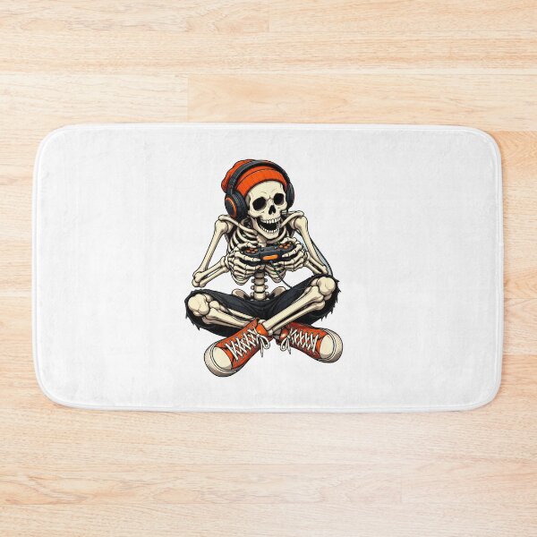 Item preview, Skeleton Gamer with Headphones and Cap Playing Video Games designed and sold by leocreatives.