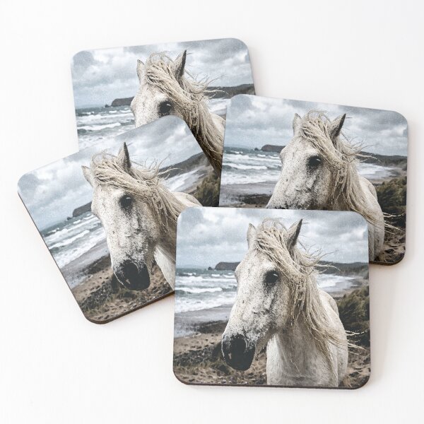 Item preview, Wild Beach Horse Print | Windswept Coastal Mane designed and sold by FawnFeatherCo.