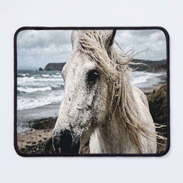 Item preview, Wild Beach Horse Print | Windswept Coastal Mane designed and sold by FawnFeatherCo.