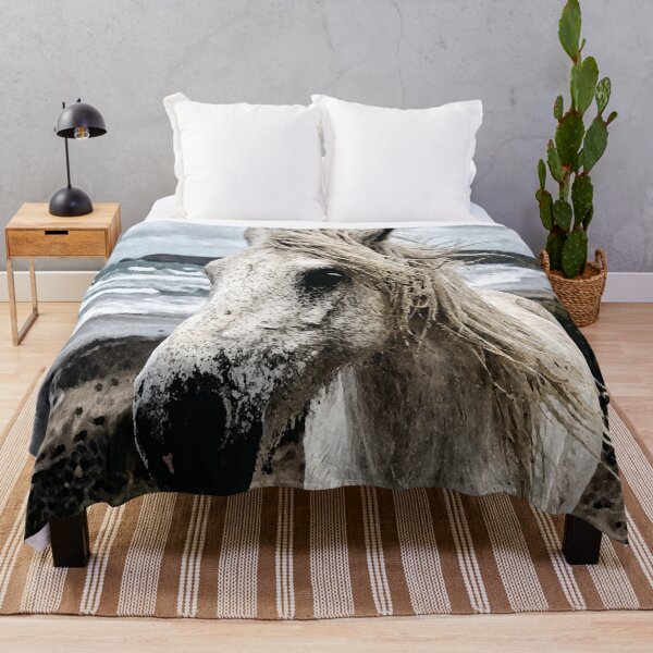 Item preview, Wild Beach Horse Print | Windswept Coastal Mane designed and sold by FawnFeatherCo.