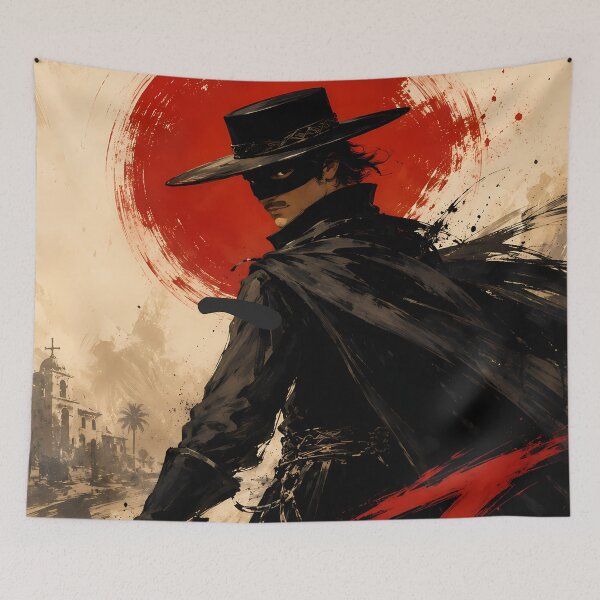Item preview, Zorro Under the Red Sun – Artistic Painting designed and sold by Astralia.