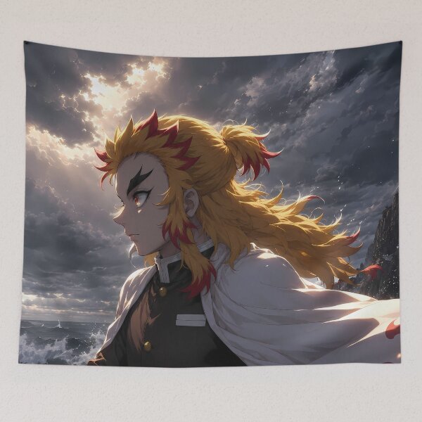 Item preview, Kyojuro Rengoku Demon Slayer Stormy Ocean Resolve designed and sold by Dashsopaner.